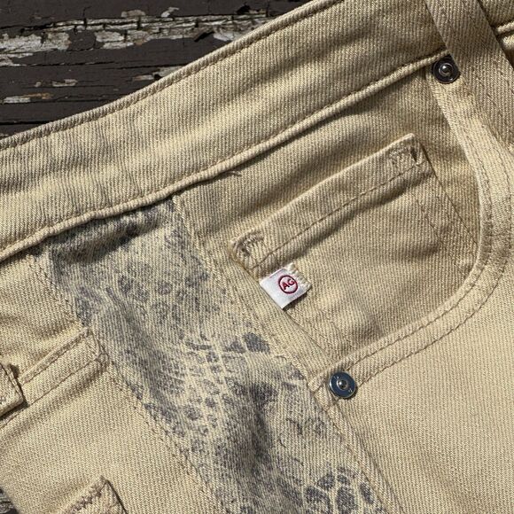 Adriano Goldschmied Jeans Womens 27R Tan Snake Isabelle High Rise Straight Crop - Picture 8 of 11